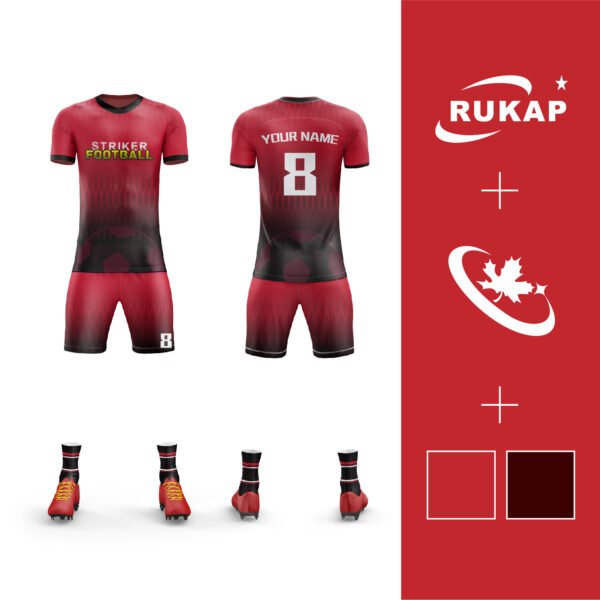 Soccer jerseys-Red and Black Mysterious Foot Realm 1
