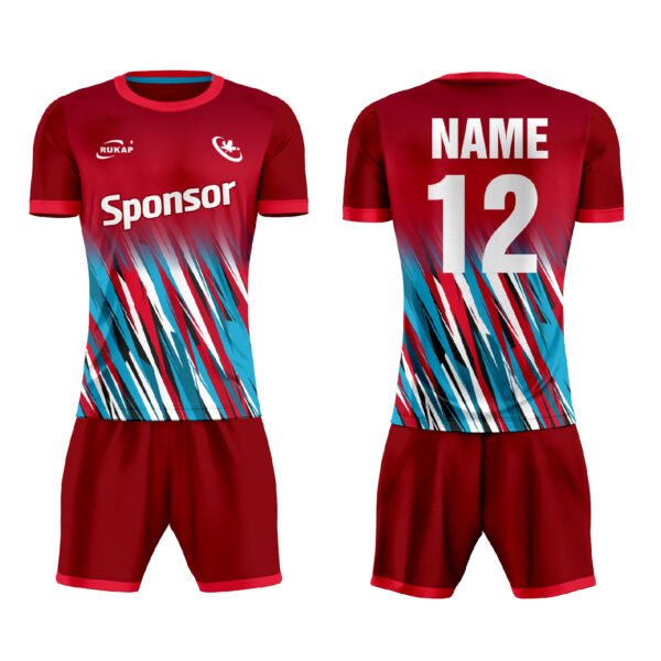 Soccer jerseys-Red and blue line style