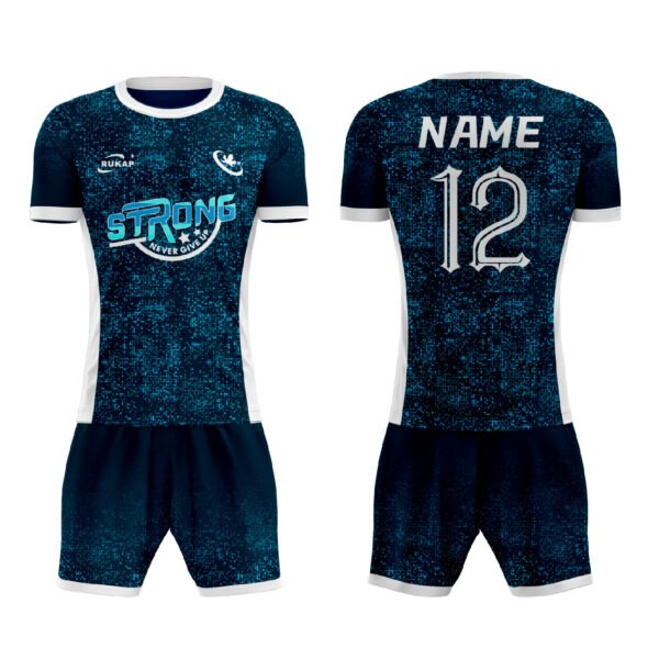 Soccer jerseys-Square gemstone blue style